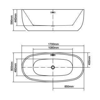 Акриловая ванна Swedbe Vita 8815 170x80см белый